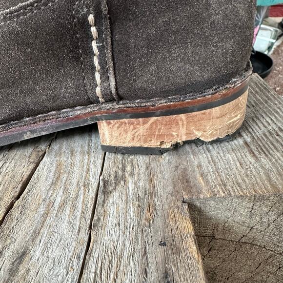 Bussola Sevilla Zip Up Suede Leather Boots SZ 38 Chocolate Distressed Boho READ - Picture 10 of 11